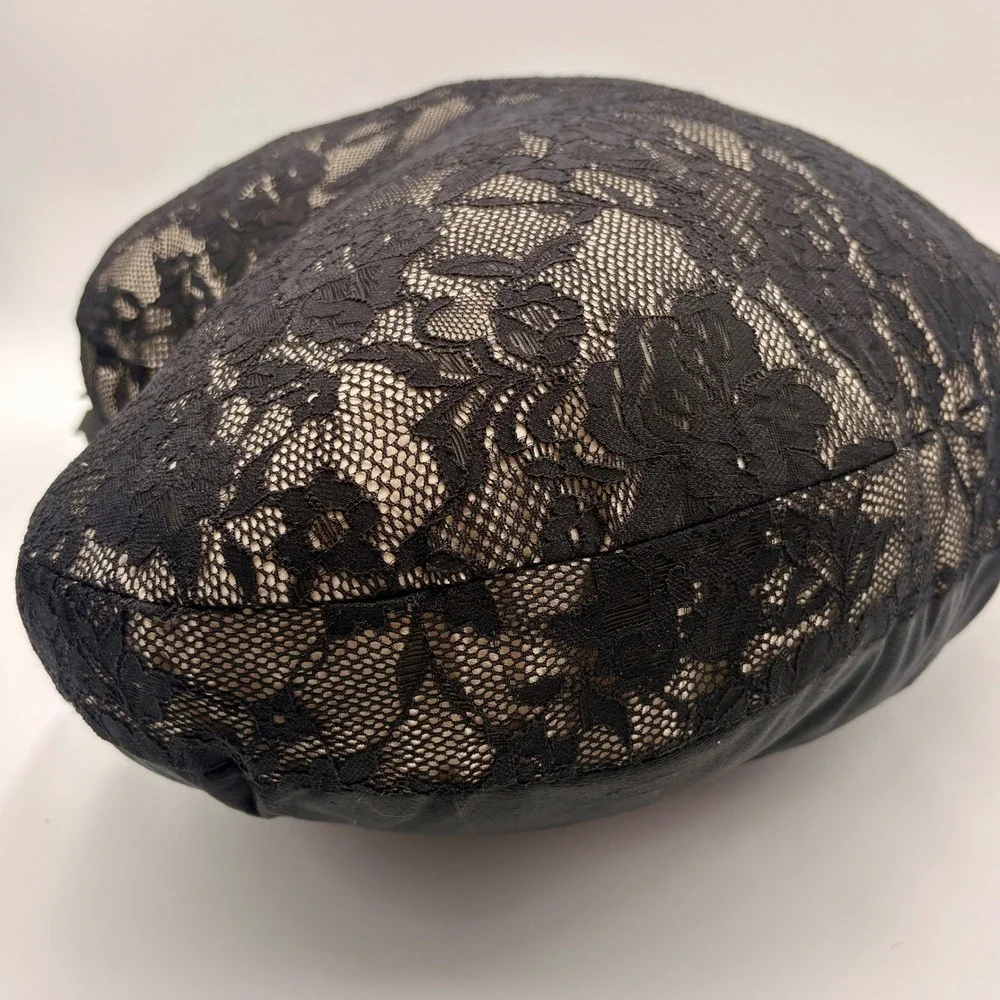 Coveted Home Black Lace Heart Shaped Halloween Pillow Gothic Victorian Goth NEW